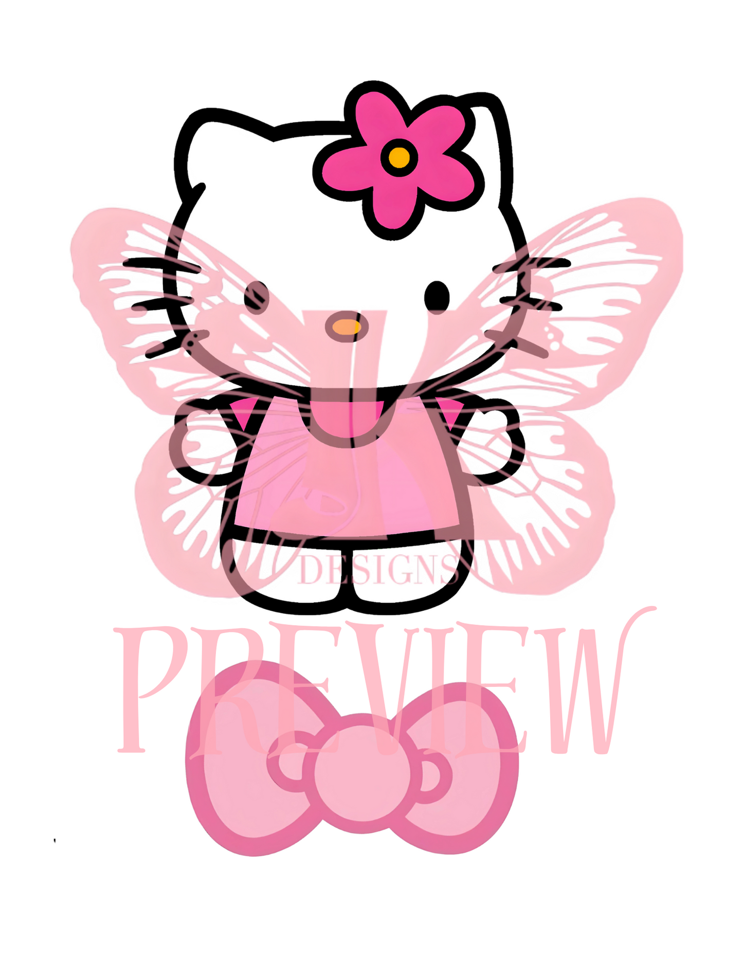 Digital files . Hello Kitty . Bow and Flower