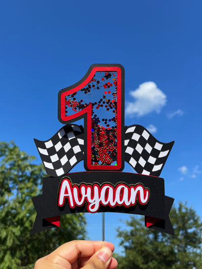 TWO FAST Race car inspired Cake Topper
