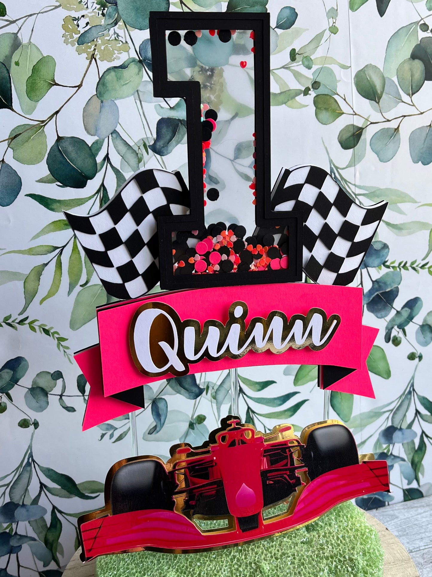 TWO FAST Race car inspired Cake Topper