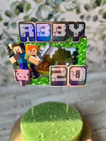 Minecraft Inspired Cake Toppers