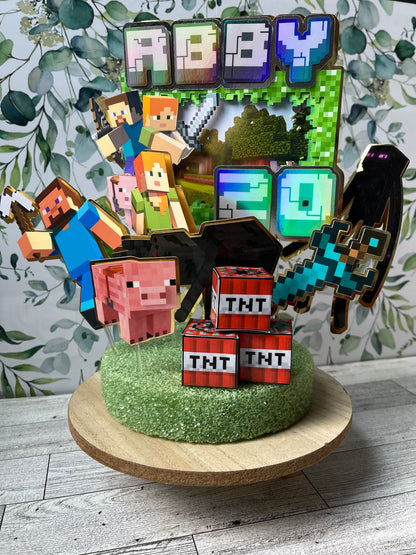 Minecraft Inspired Cake Toppers