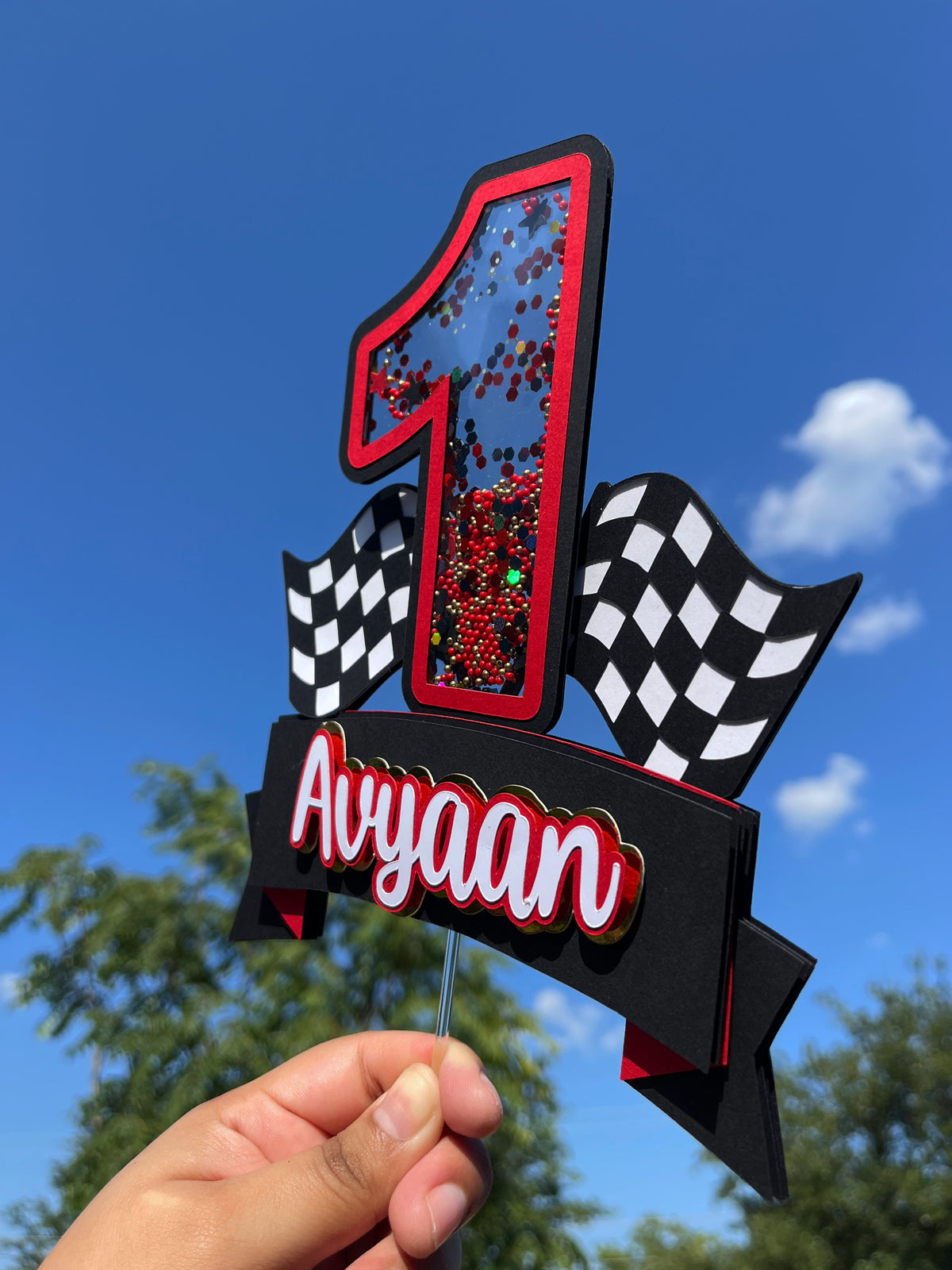 TWO FAST Race car inspired Cake Topper