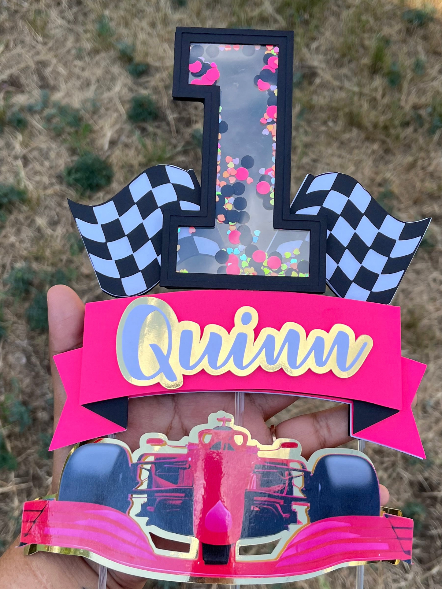 TWO FAST Race car inspired Cake Topper