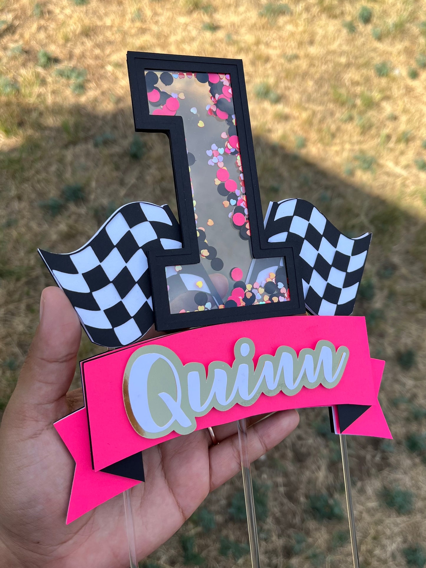 TWO FAST Race car inspired Cake Topper