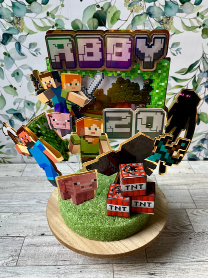 Minecraft Inspired Cake Toppers