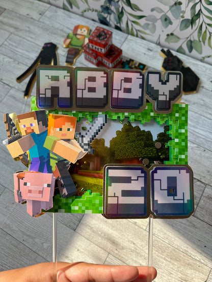 Minecraft Inspired Cake Toppers