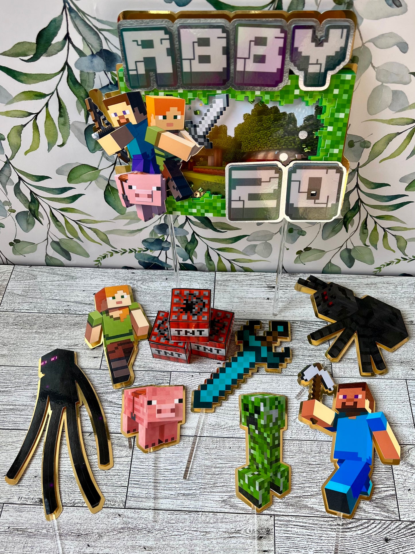 Minecraft Inspired Cake Toppers