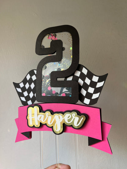 TWO FAST Race car inspired Cake Topper