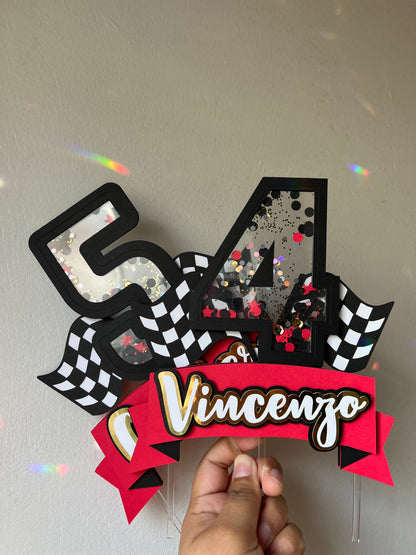 TWO FAST Race car inspired Cake Topper