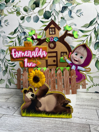 Masha and the Bear inspired Cake topper package