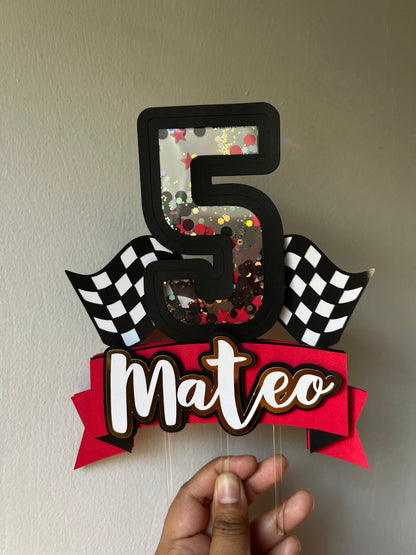 TWO FAST Race car inspired Cake Topper