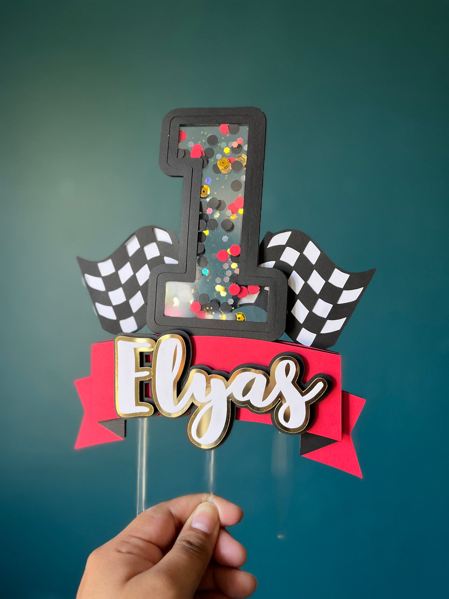 TWO FAST Race car inspired Cake Topper