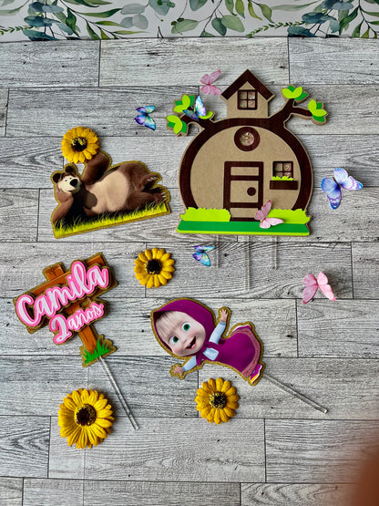 Masha and the Bear inspired Cake topper package