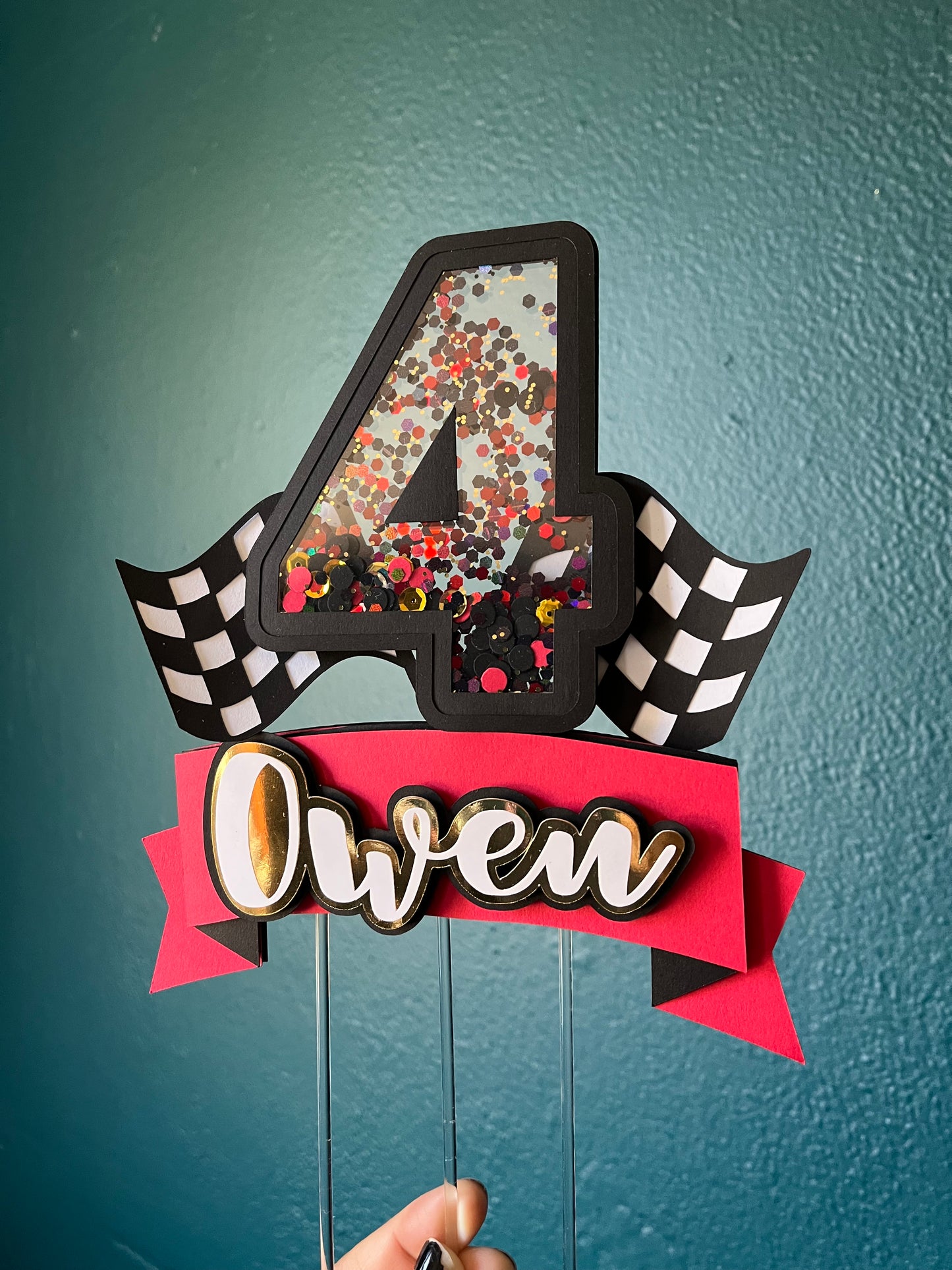 TWO FAST Race car inspired Cake Topper