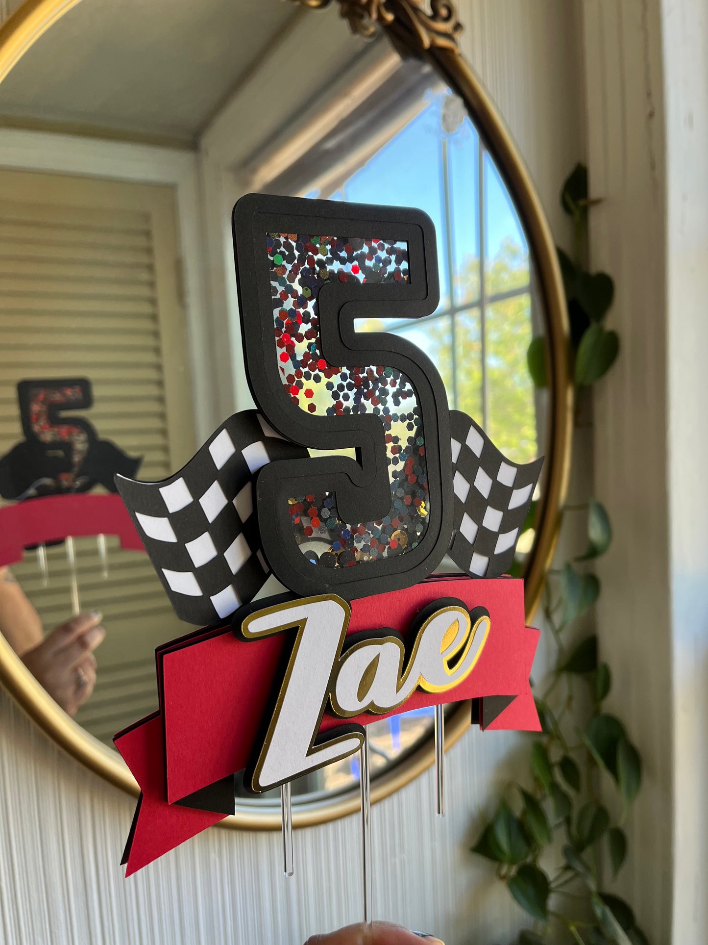 TWO FAST Race car inspired Cake Topper